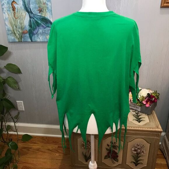 Christmas Story Oh Fudge Ralphie Upcycled Tee Fringe Green Sz XL - Picture 5 of 10